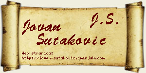 Jovan Šutaković vizit kartica